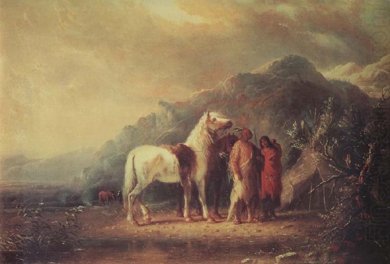 Sioux camp Scene, Alfred Jacob Miller